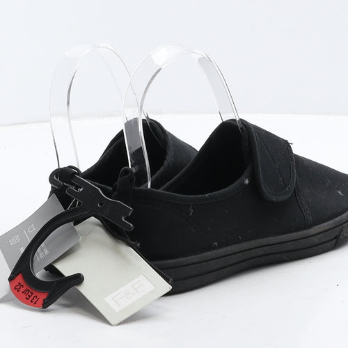 F&F Girls Black Fabric Loafer Casual UK 13 32