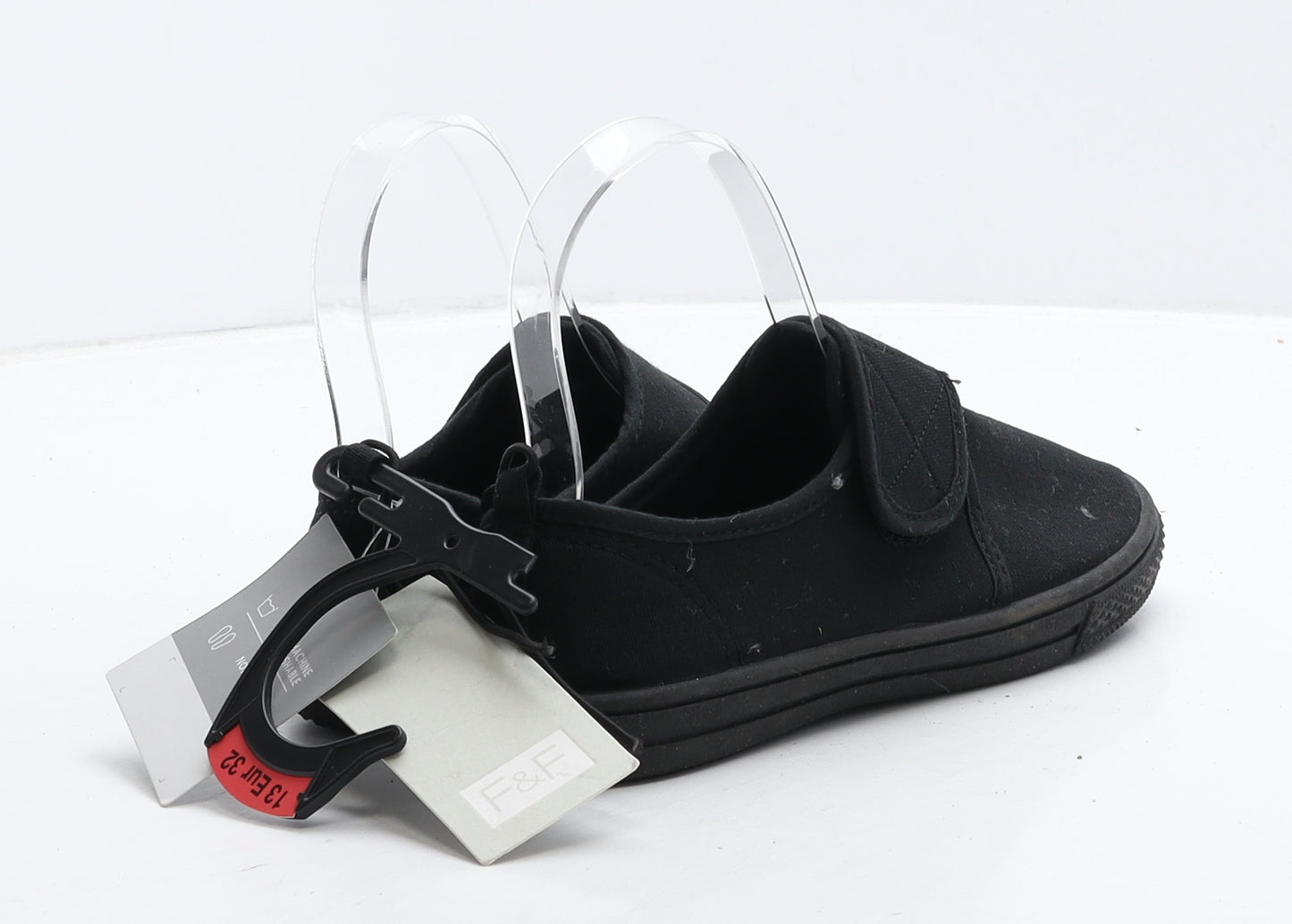 F&F Girls Black Fabric Loafer Casual UK 13 32