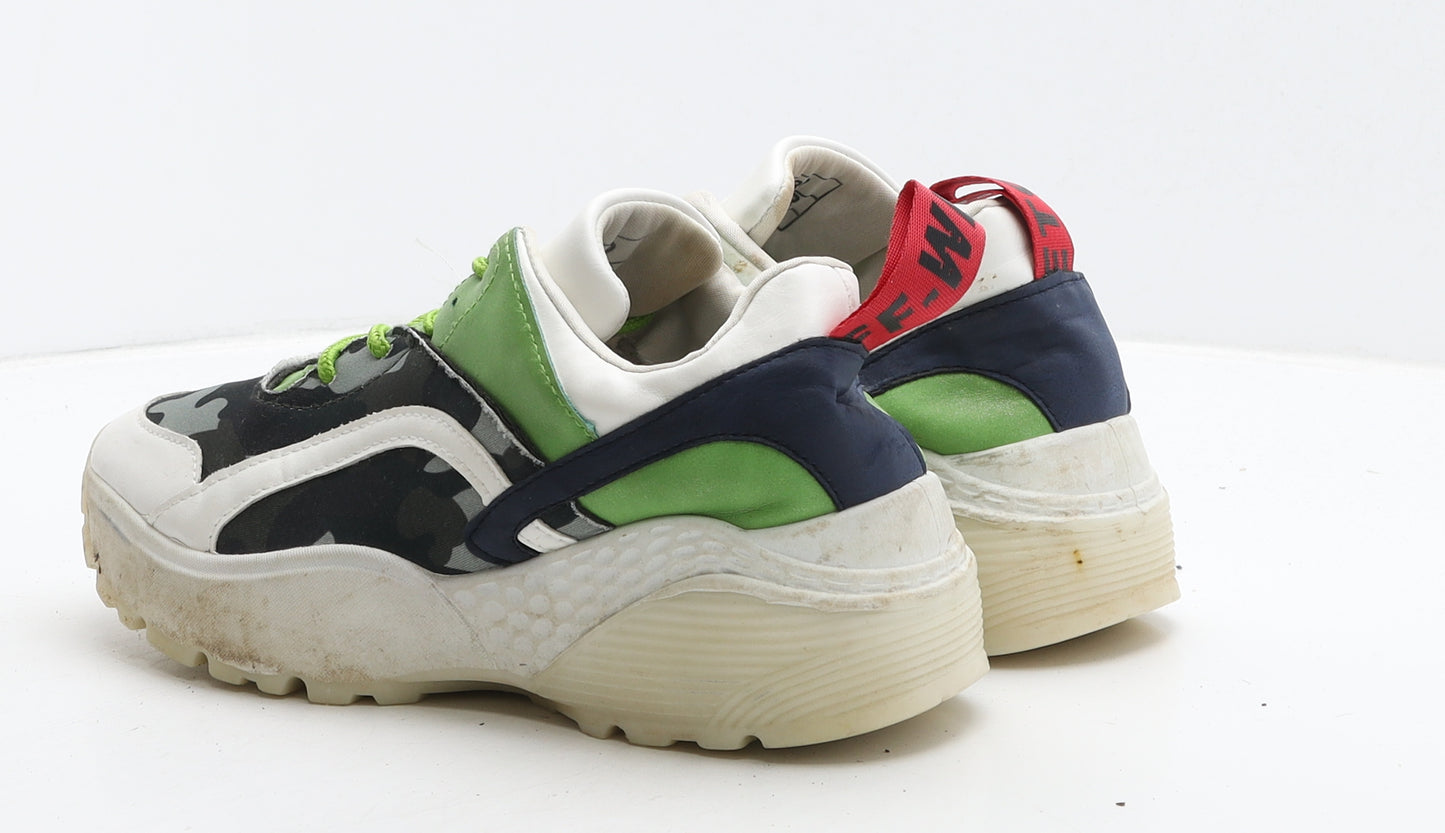 Preworn Womens Multicoloured Camouflage Fabric Trainer Casual UK 6 39