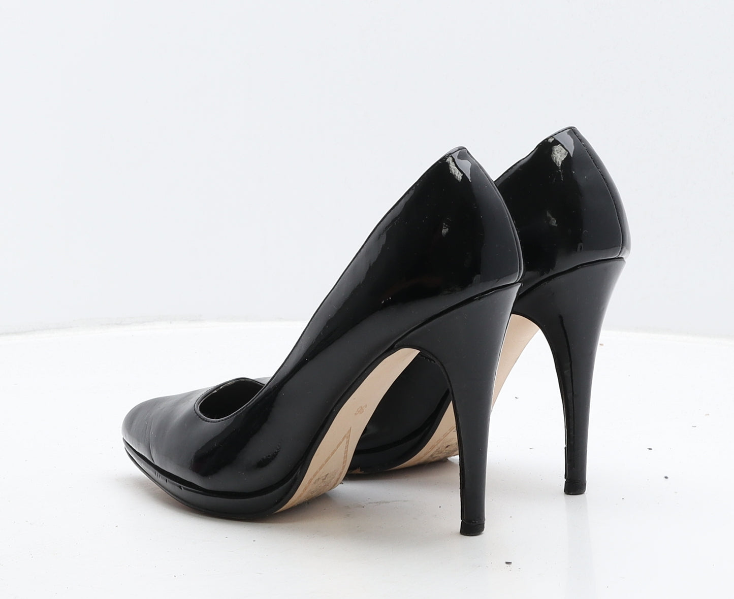 Dune Womens Black Vinyl Court Heel UK 3 36