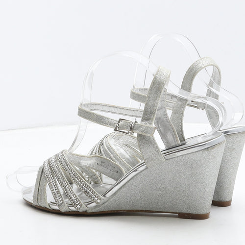 Quiz Womens Silver Synthetic Strappy Heel UK 5 38