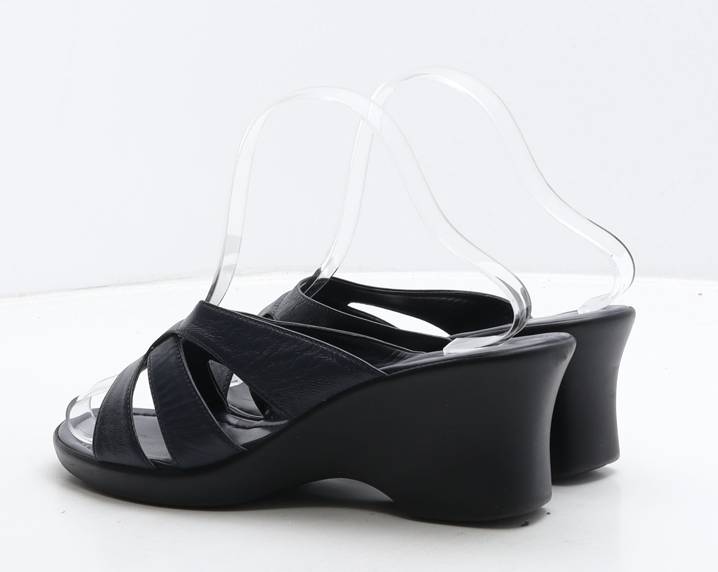 Lotus Womens Blue Geometric Leather Mule Heel UK 7 40