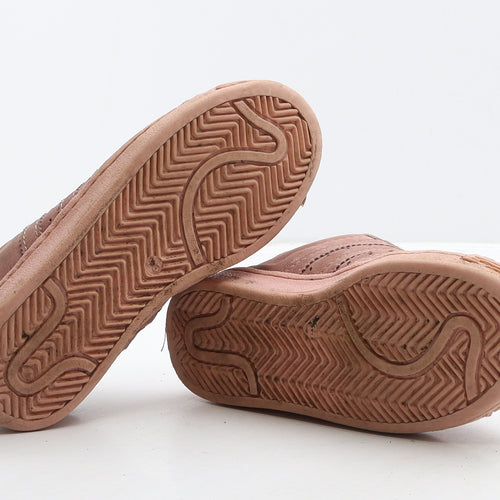 adidas Girls Pink Striped Suede Trainer UK 3.5 - Superstar