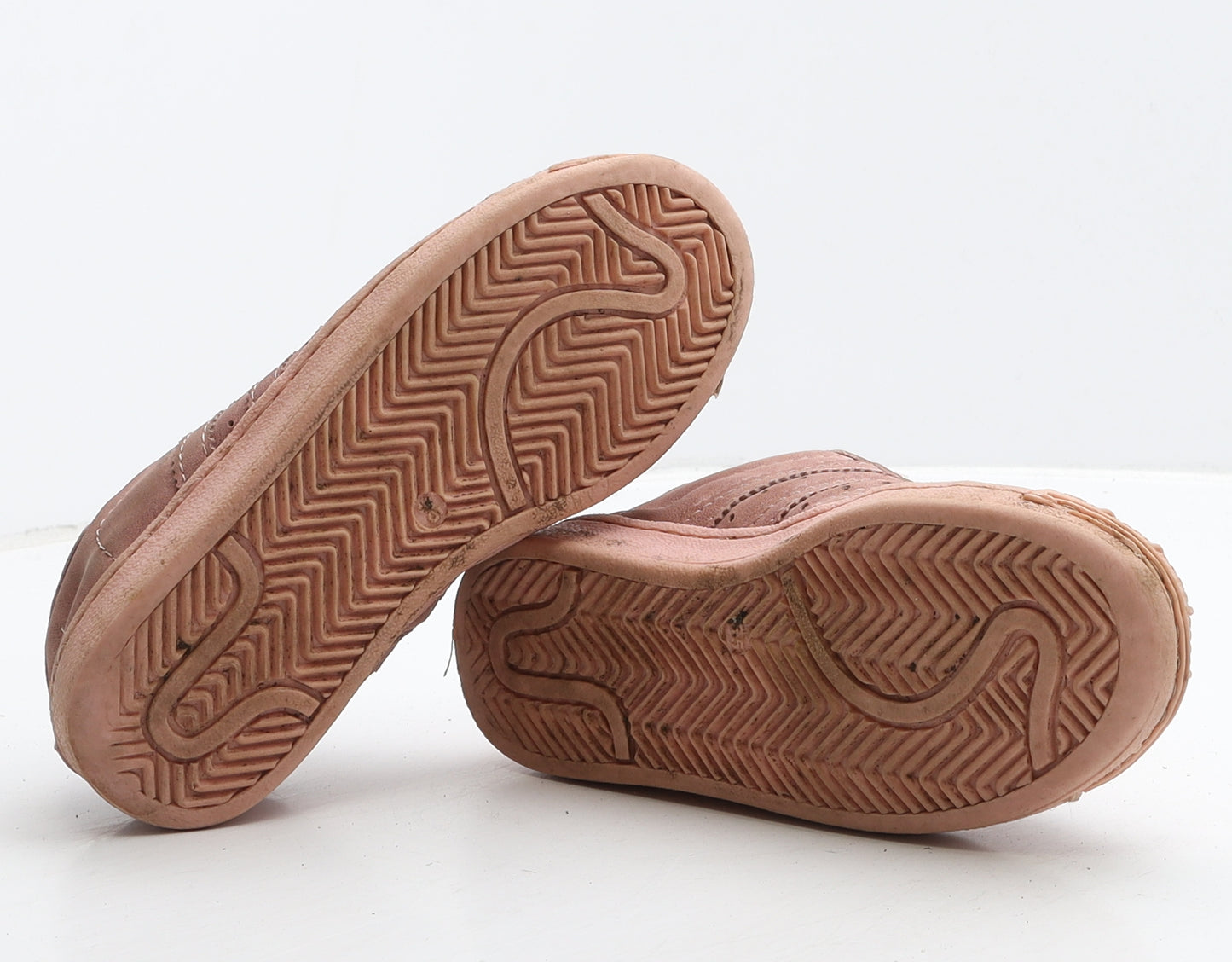 adidas Girls Pink Striped Suede Trainer UK 3.5 - Superstar