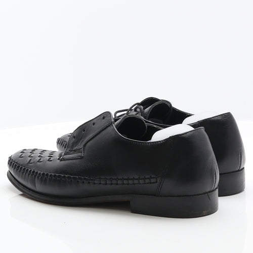 Grosvenor Mens Black Leather Oxford Dress UK 10