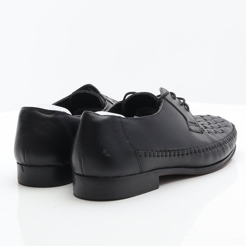 Grosvenor Mens Black Leather Oxford Dress UK 10