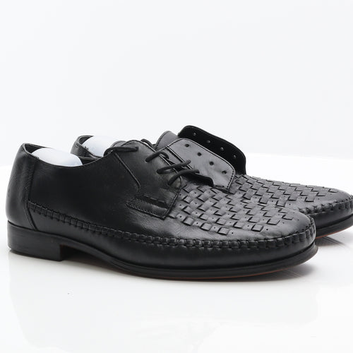 Grosvenor Mens Black Leather Oxford Dress UK 10