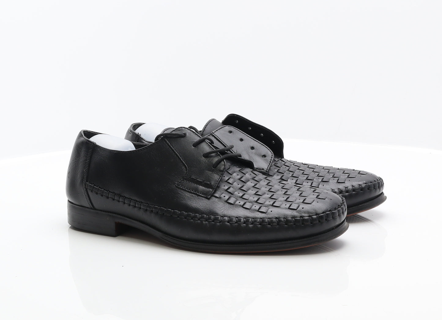 Grosvenor Mens Black Leather Oxford Dress UK 10