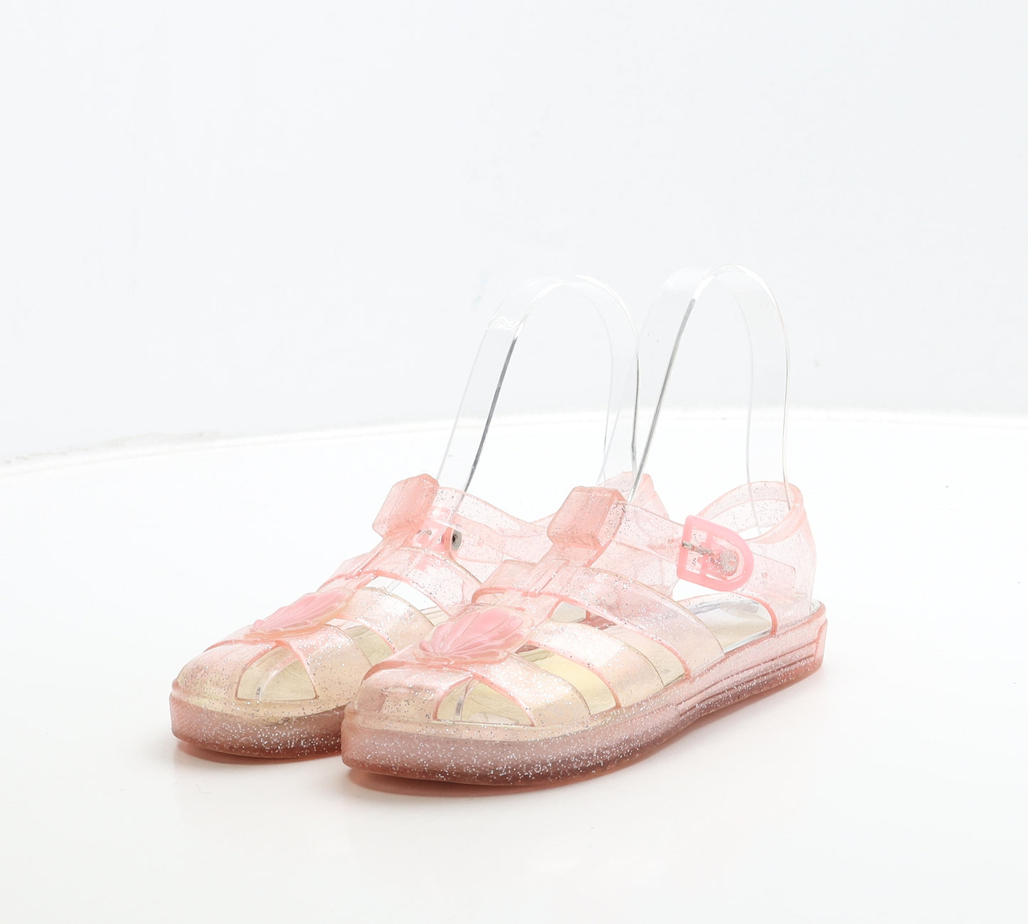 Primark Girls Pink Rubber Fisherman Sandal UK 12 31 - Seashell Detail