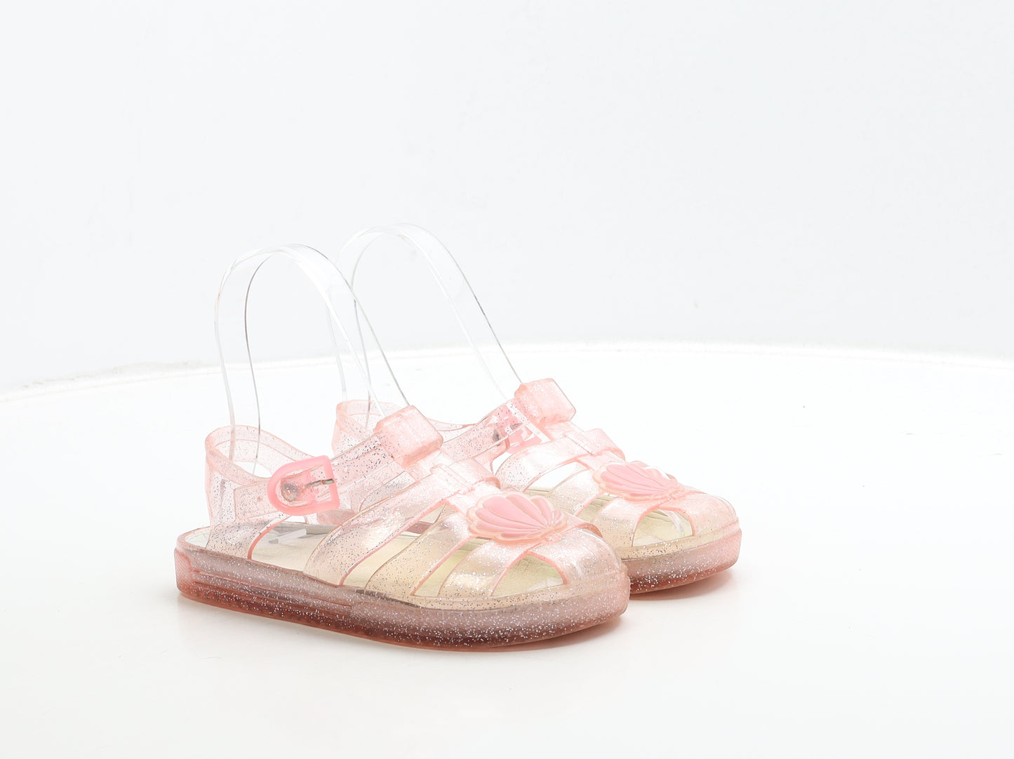 Primark Girls Pink Rubber Fisherman Sandal UK 12 31 - Seashell Detail