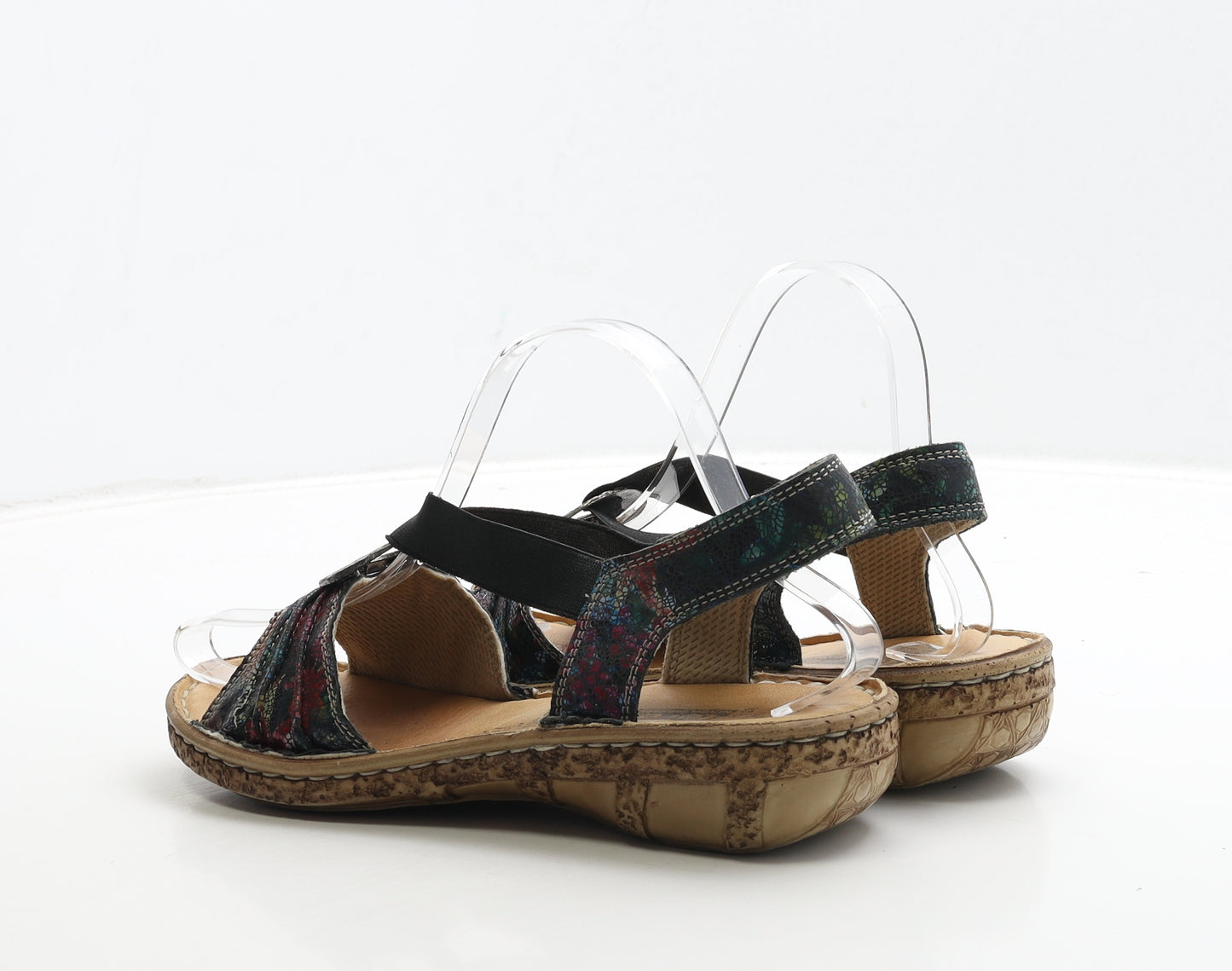 Loretta Womens Multicoloured Geometric Leather Slingback Sandal UK 5 38