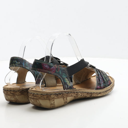 Loretta Womens Multicoloured Geometric Leather Slingback Sandal UK 5 38