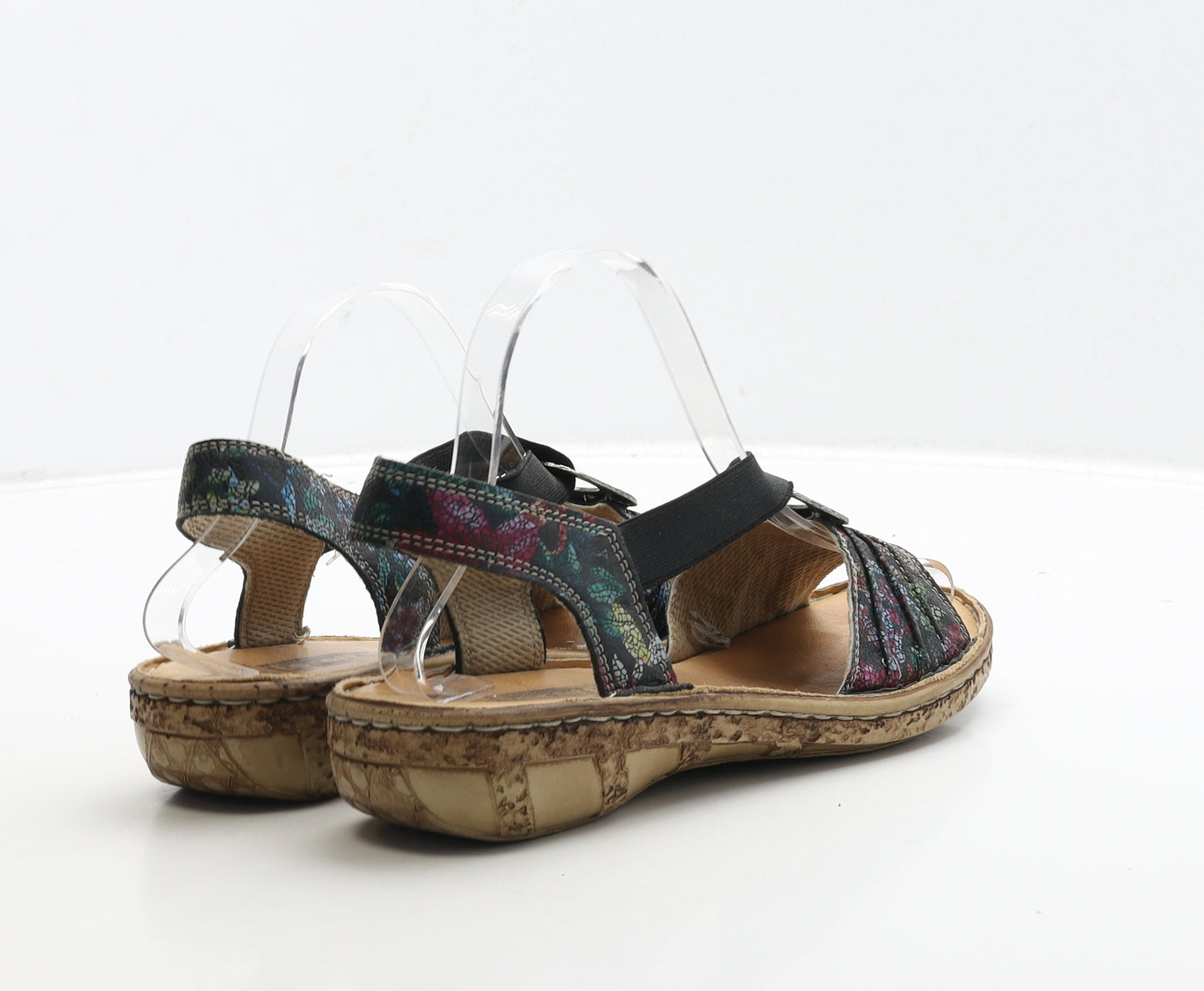 Loretta Womens Multicoloured Geometric Leather Slingback Sandal UK 5 38