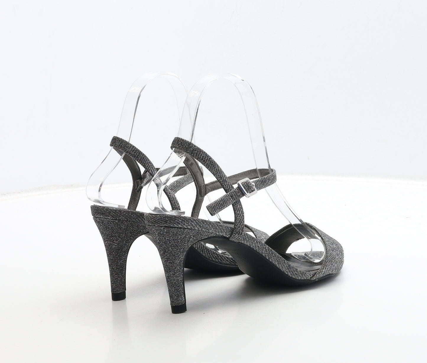 New Look Womens Black Polyester Strappy Heel UK 4 37
