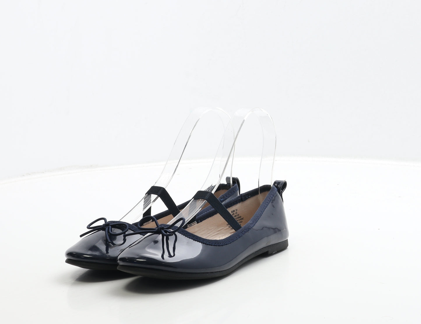 H&M Girls Blue PVC Ballet Flat UK 13 31