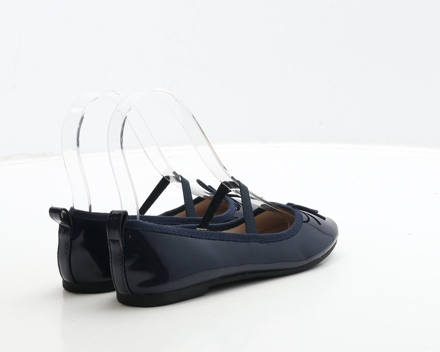 H&M Girls Blue PVC Ballet Flat UK 13 31