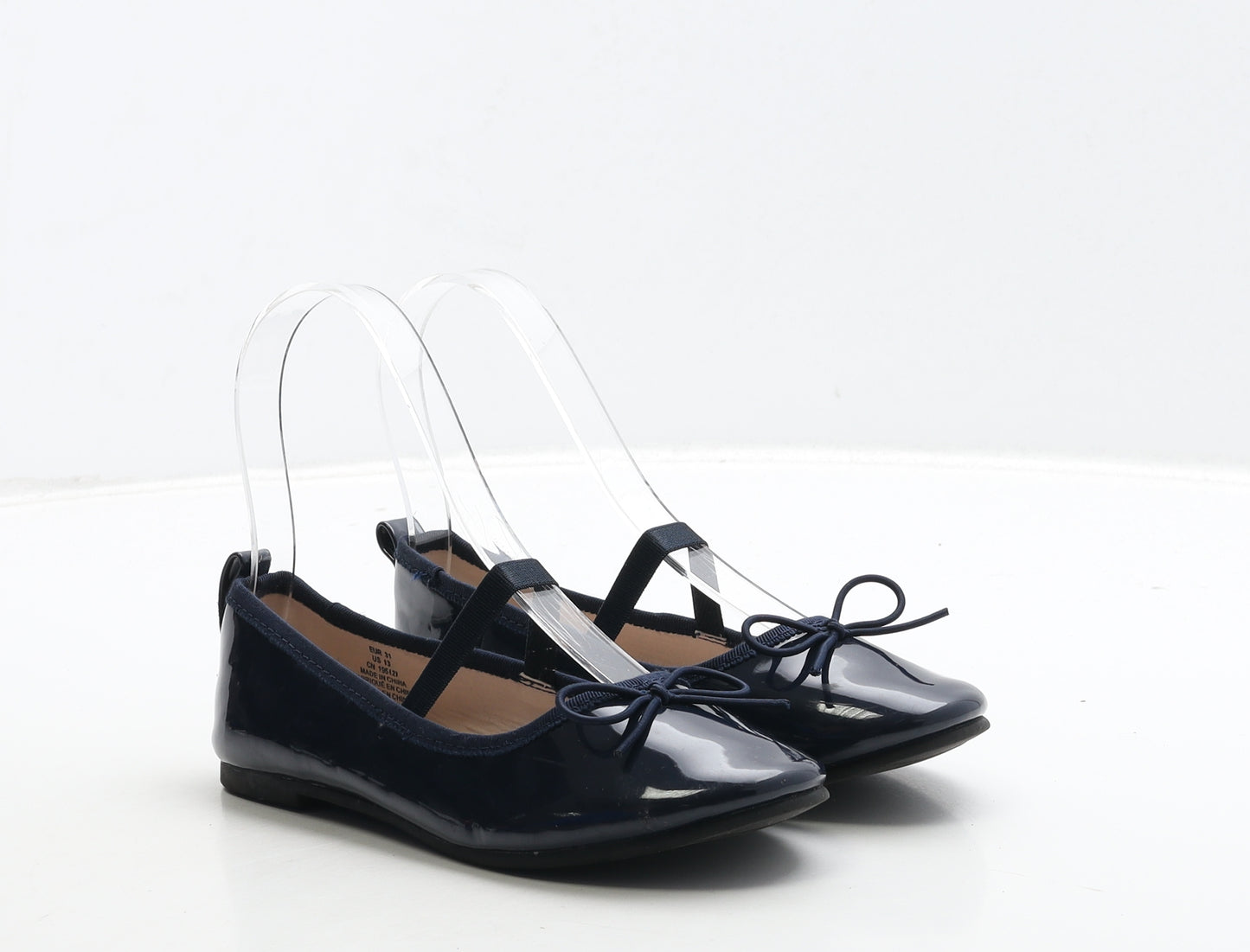 H&M Girls Blue PVC Ballet Flat UK 13 31