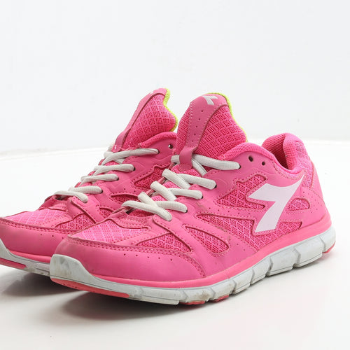 Diadora Womens Pink Polyester Trainer UK 5 38