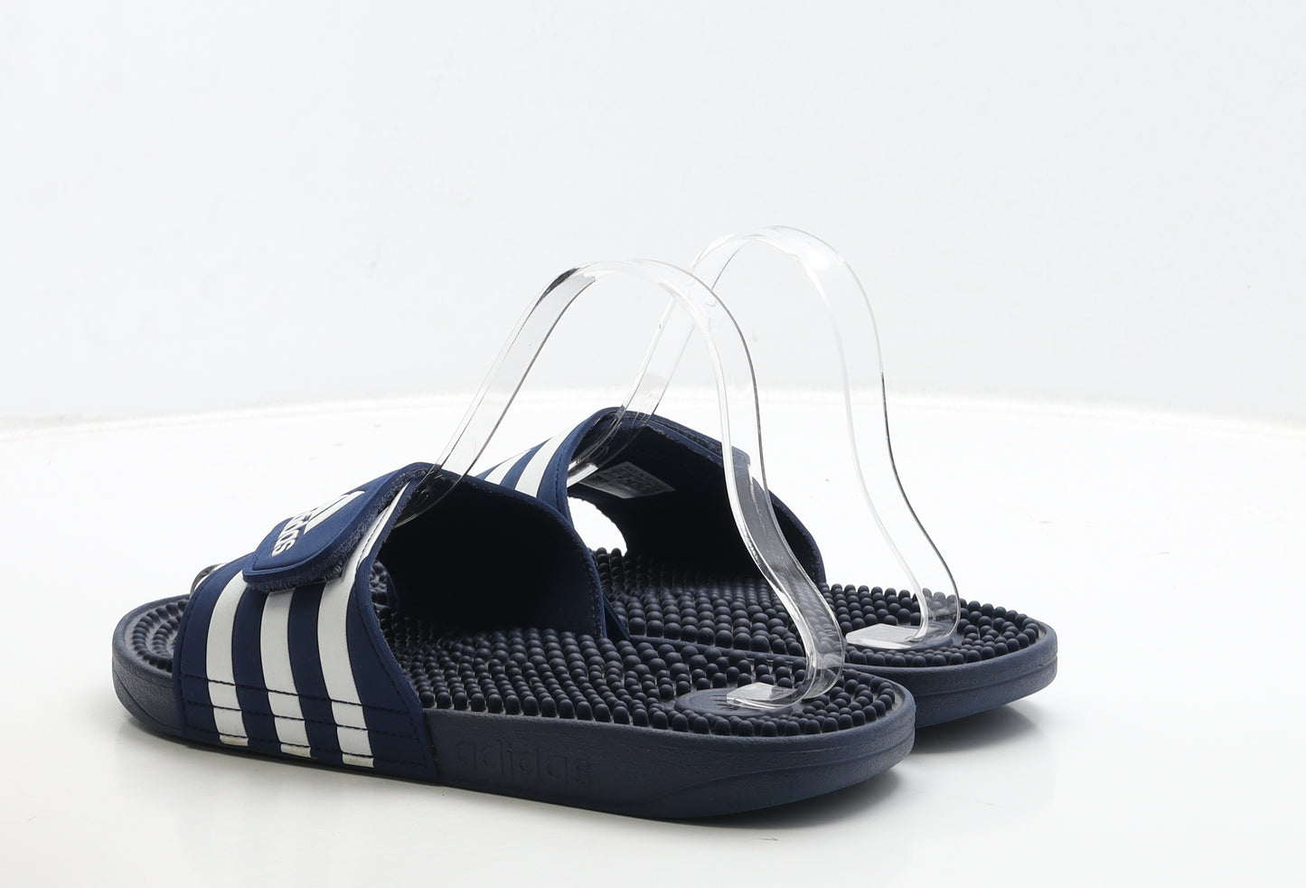 adidas Mens Blue Striped Rubber Slider Sandal UK 8 42