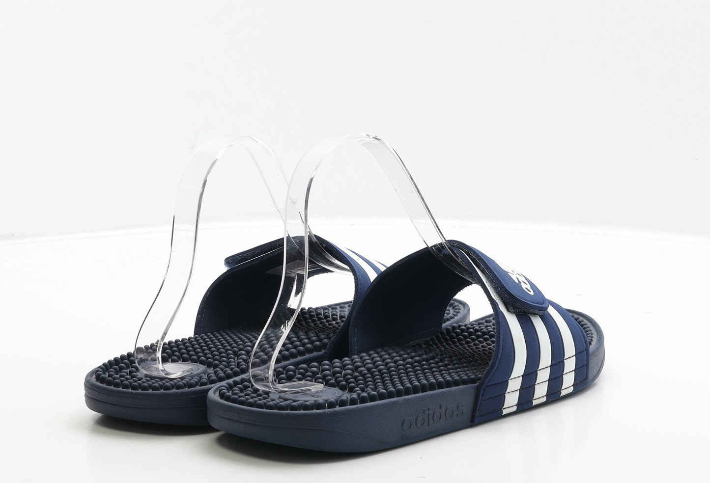 adidas Mens Blue Striped Rubber Slider Sandal UK 8 42