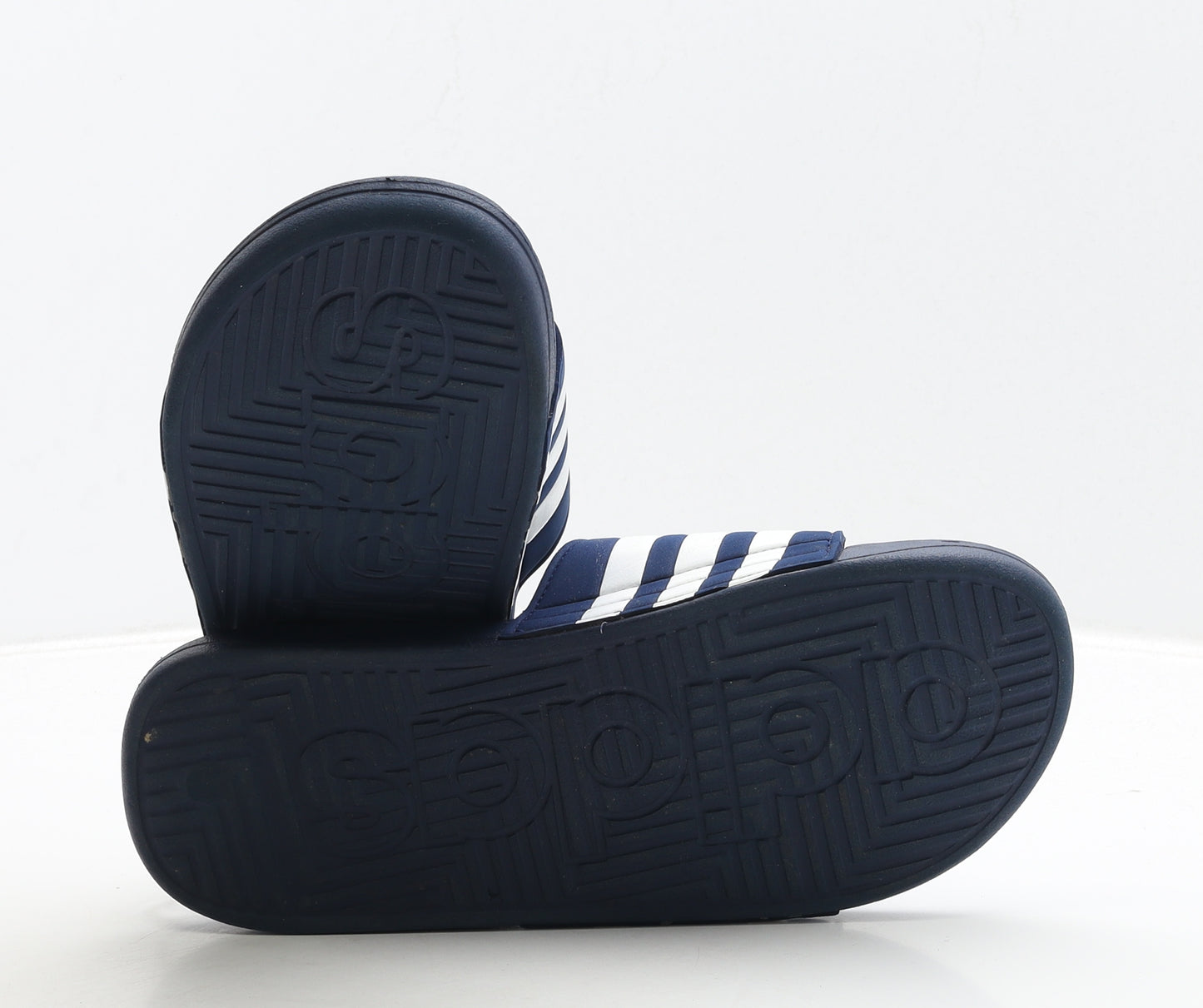 adidas Mens Blue Striped Rubber Slider Sandal UK 8 42