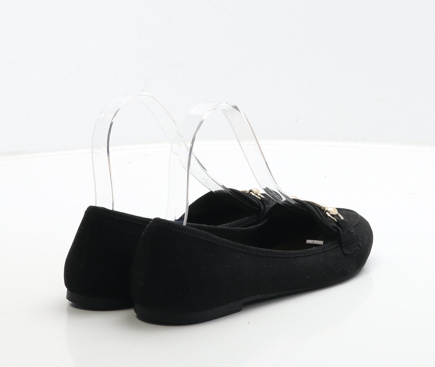 New Look Womens Black Suede Loafer Flat UK 4 37