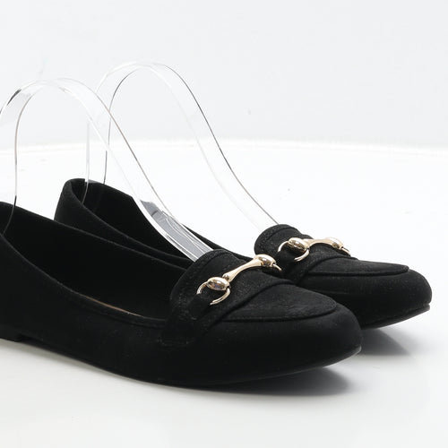 New Look Womens Black Suede Loafer Flat UK 4 37