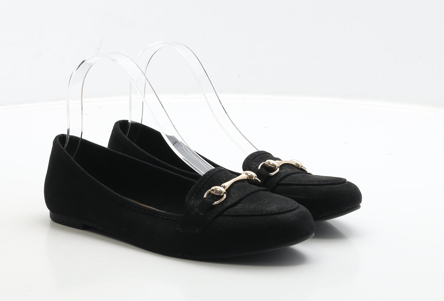 New Look Womens Black Suede Loafer Flat UK 4 37