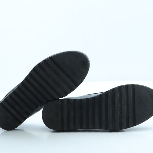 George Womens Black Leather Loafer Flat UK 4 37