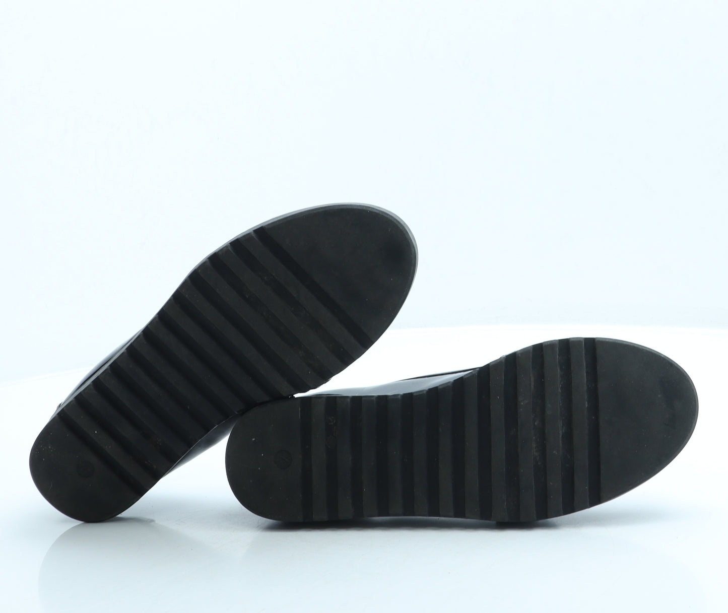 George Womens Black Leather Loafer Flat UK 4 37