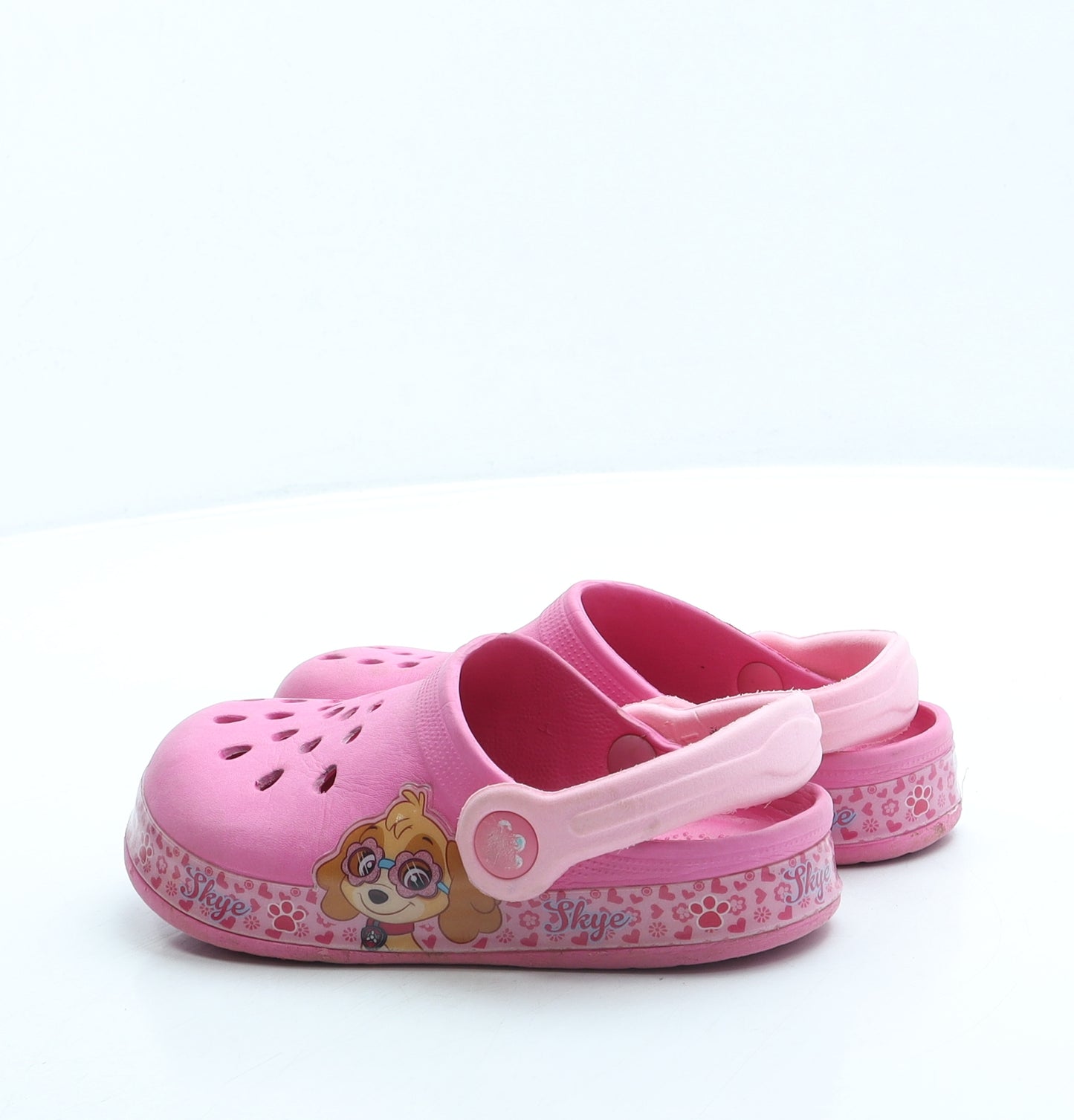 Preworn Girls Pink Rubber Clog Sandal UK 10 28 - Paw Patrol