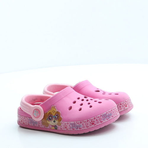 Preworn Girls Pink Rubber Clog Sandal UK 10 28 - Paw Patrol