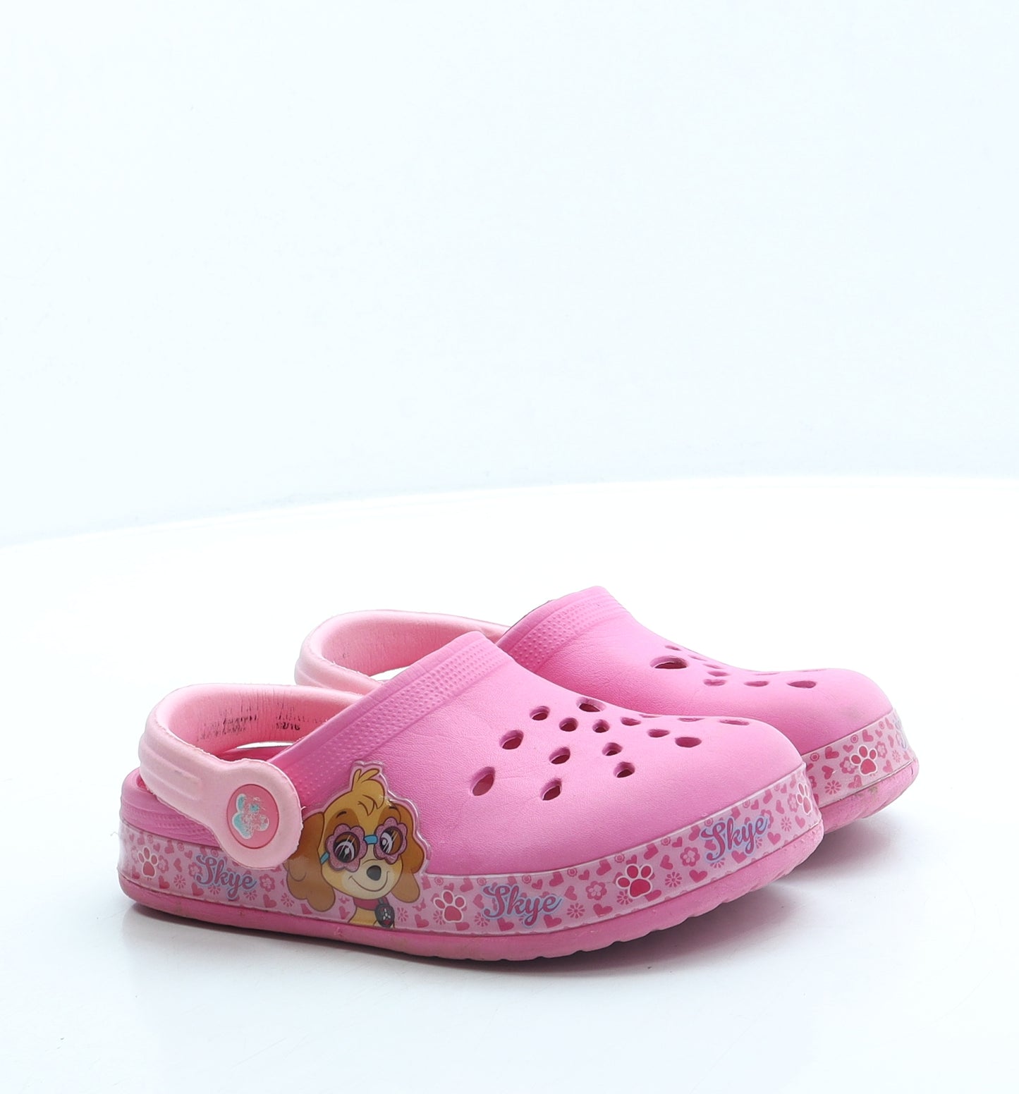 Preworn Girls Pink Rubber Clog Sandal UK 10 28 - Paw Patrol