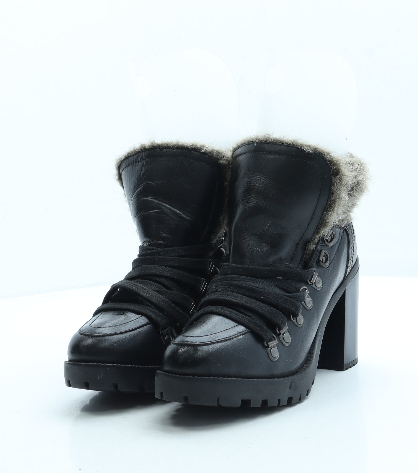 Firetrap Womens Black Leather Bootie Boot UK 7