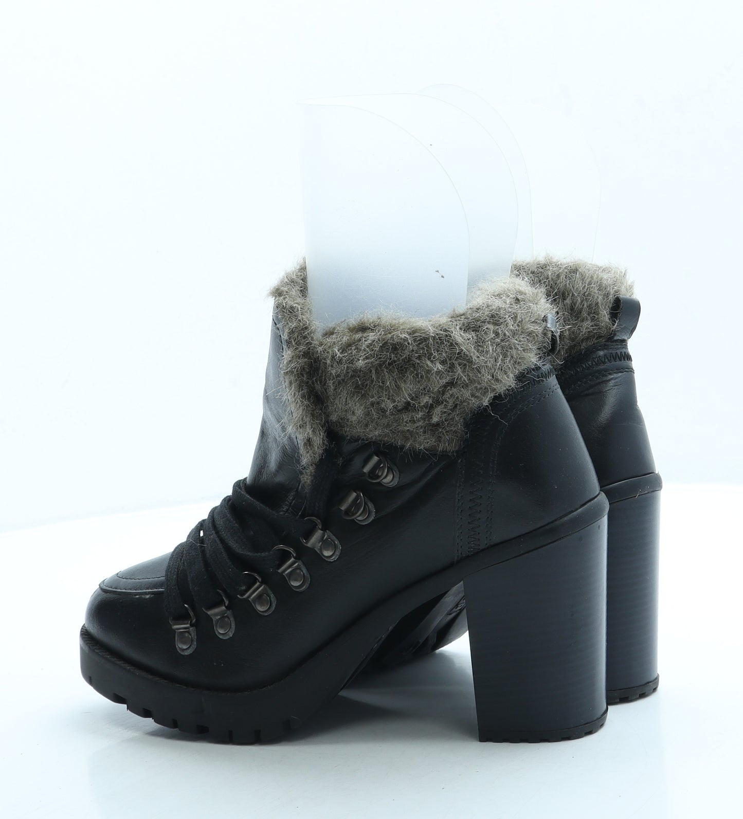 Firetrap Womens Black Leather Bootie Boot UK 7