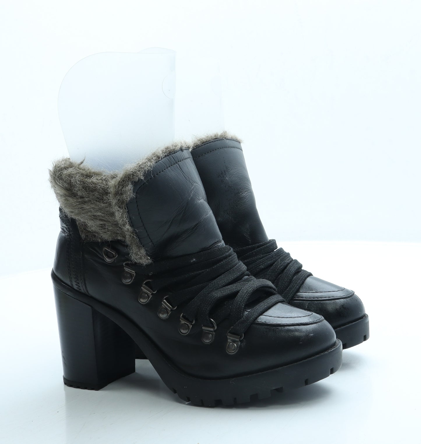 Firetrap Womens Black Leather Bootie Boot UK 7