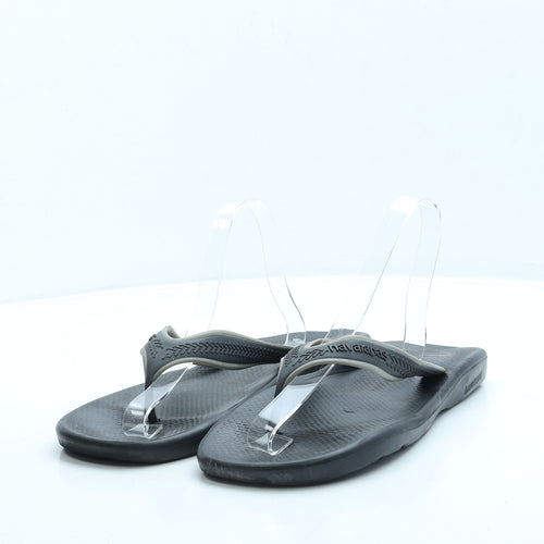 Havaianas Mens Black Rubber Thong Sandal UK 7 39
