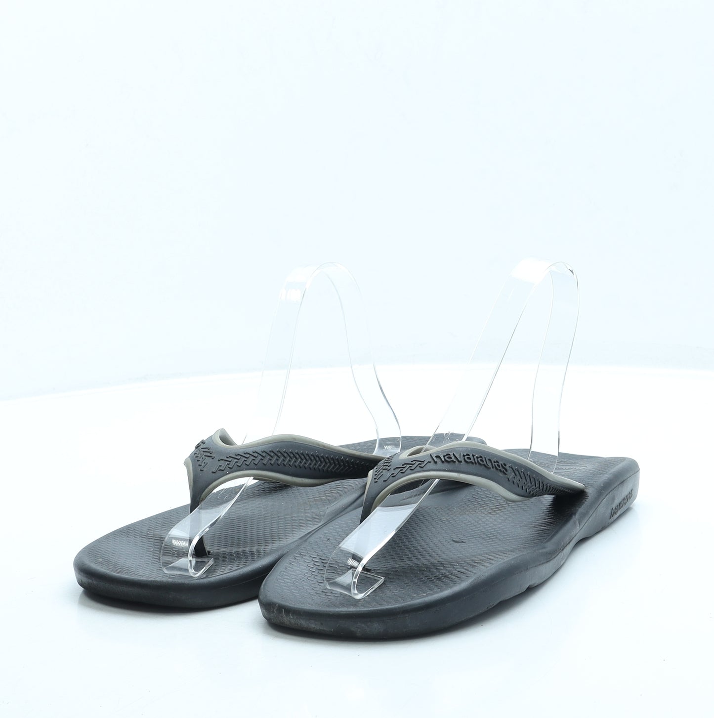 Havaianas Mens Black Rubber Thong Sandal UK 7 39