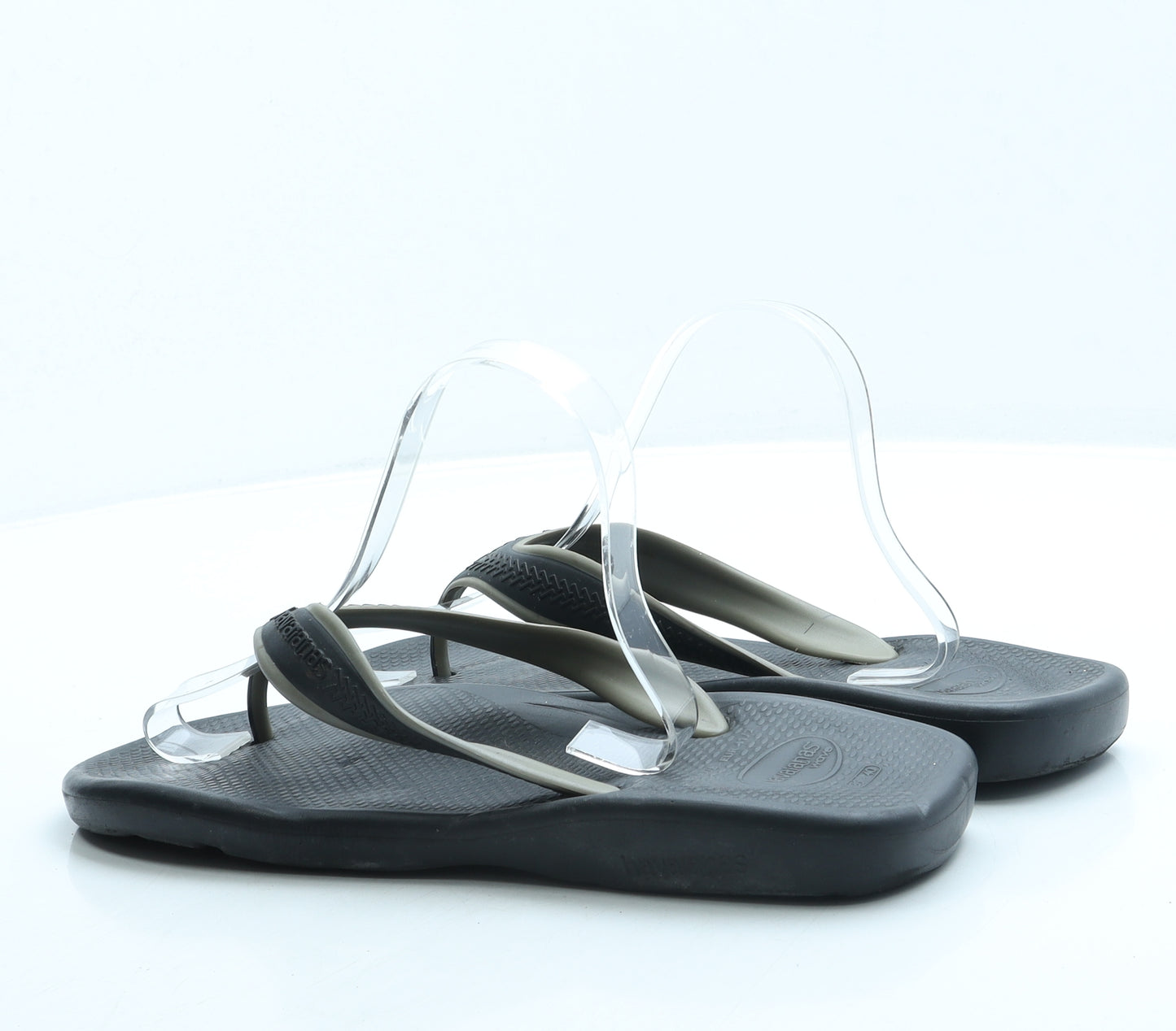Havaianas Mens Black Rubber Thong Sandal UK 7 39