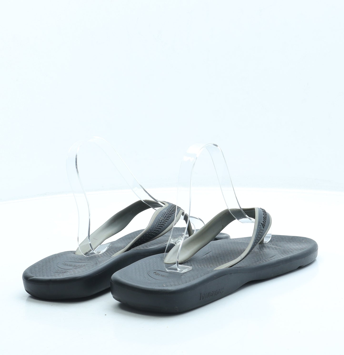 Havaianas Mens Black Rubber Thong Sandal UK 7 39