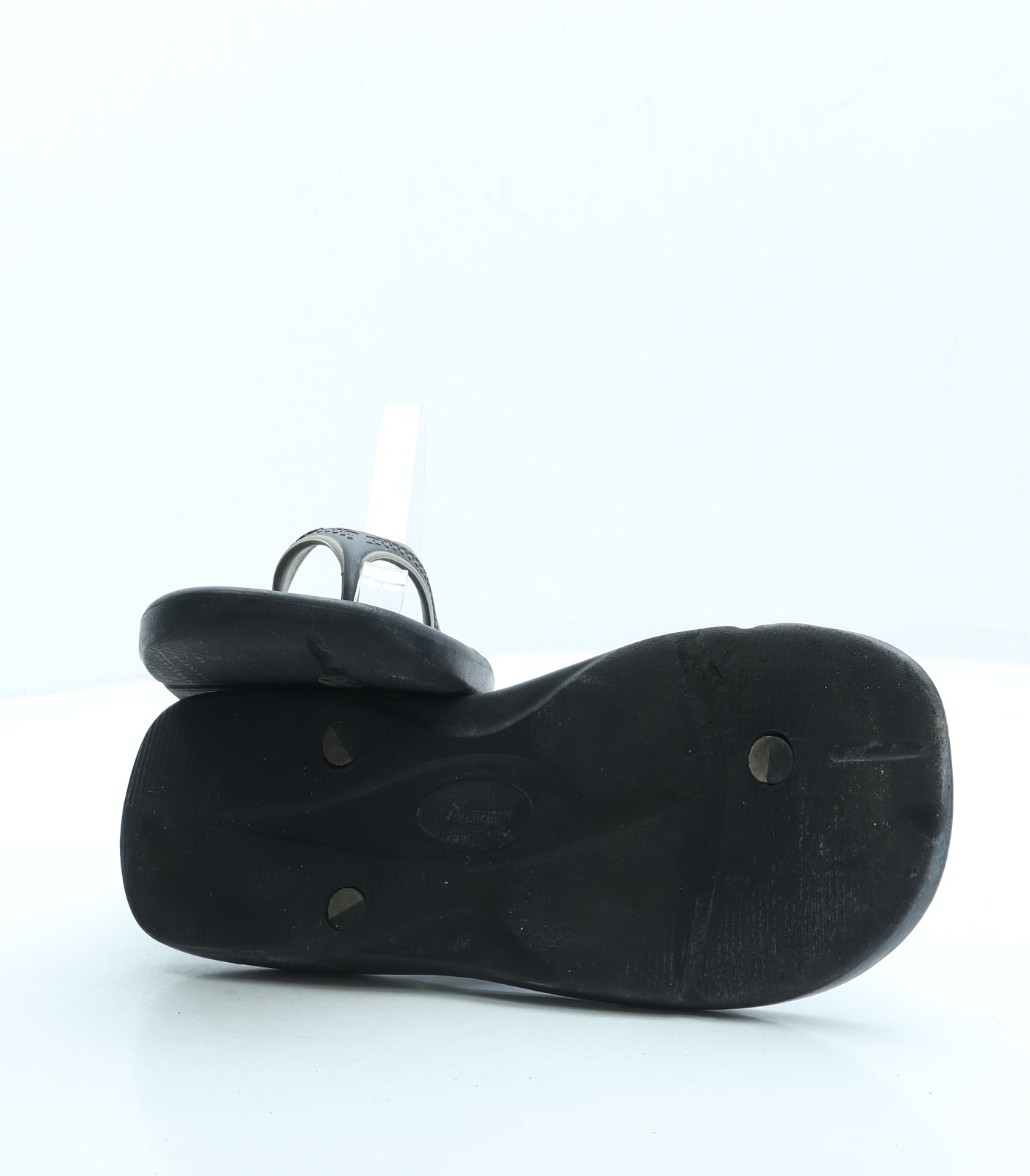 Havaianas Mens Black Rubber Thong Sandal UK 7 39