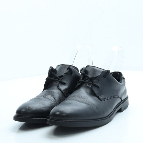 Clarks Boys Black Leather Oxford Casual UK 5