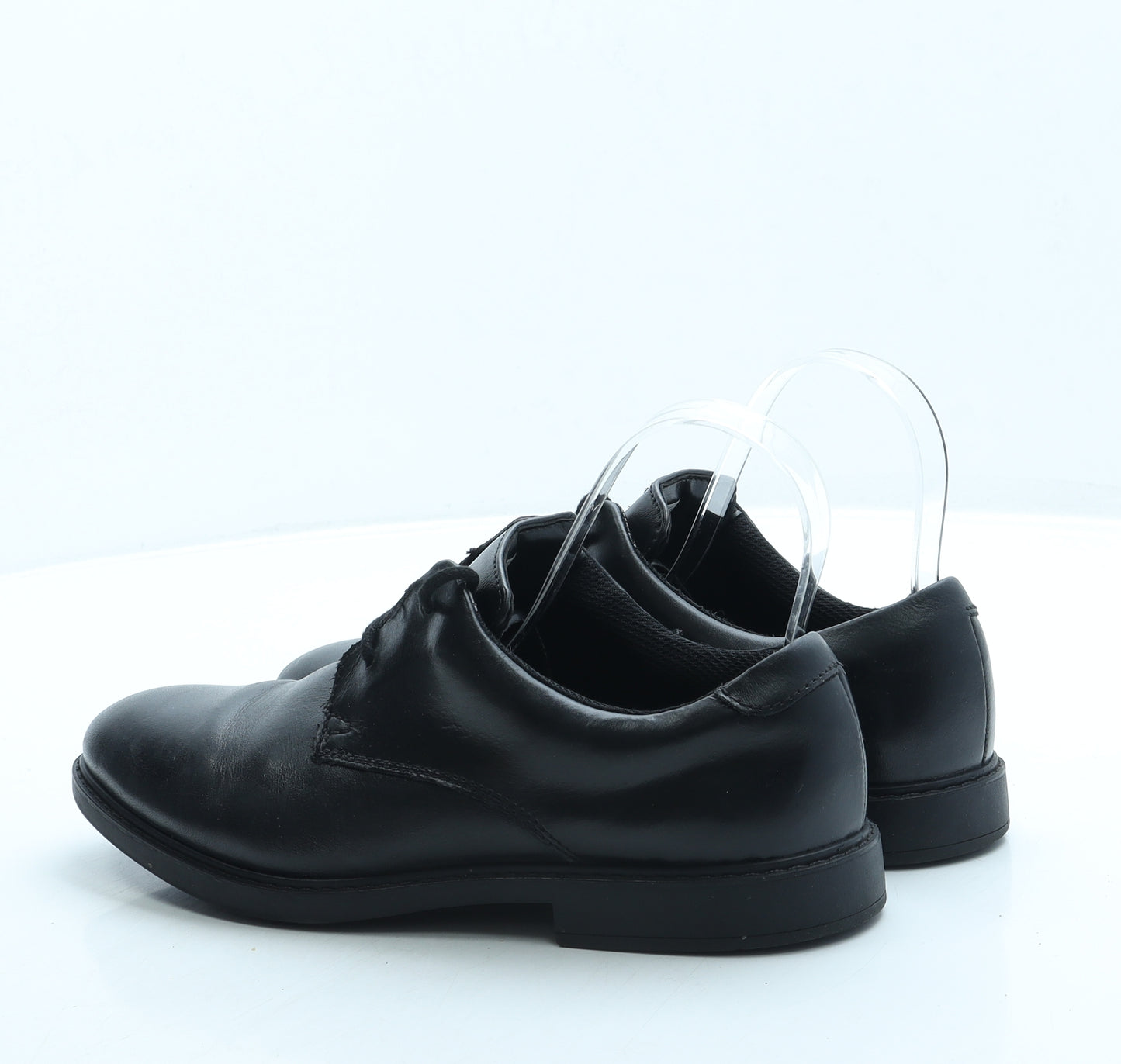Clarks Boys Black Leather Oxford Casual UK 5