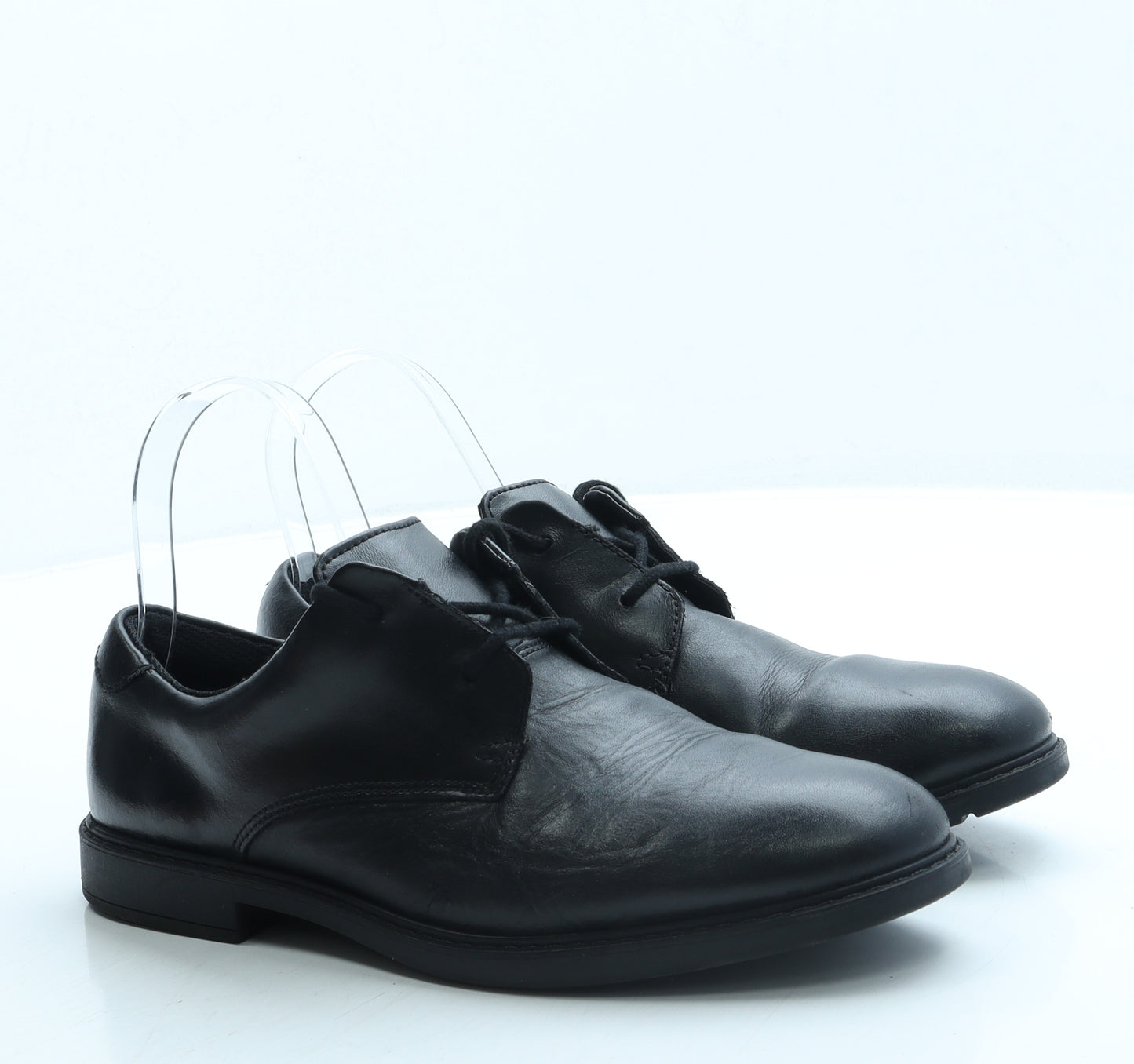 Clarks Boys Black Leather Oxford Casual UK 5