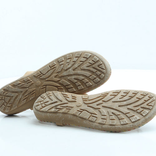 Preworn Womens Beige Leather Thong Sandal UK 8 42