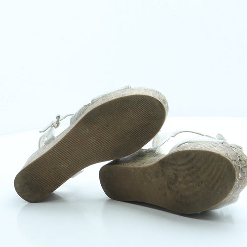 NEXT Womens White Leather Slingback Sandal UK 3 - Flower