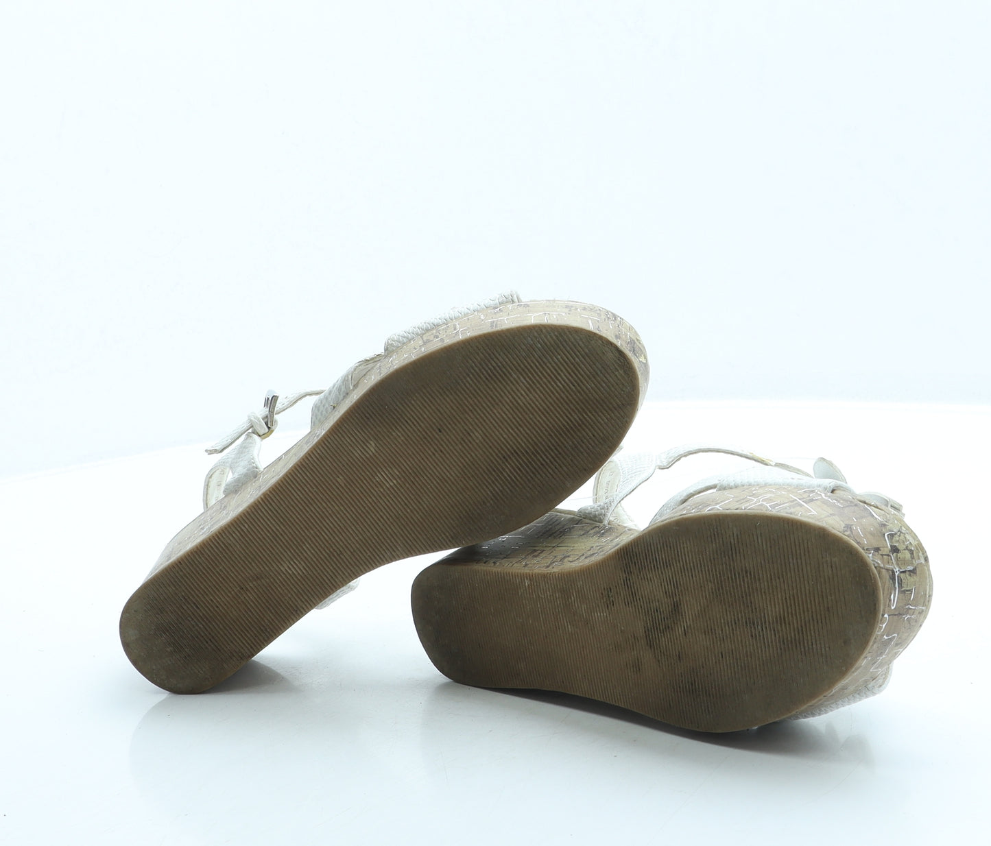 NEXT Womens White Leather Slingback Sandal UK 3 - Flower
