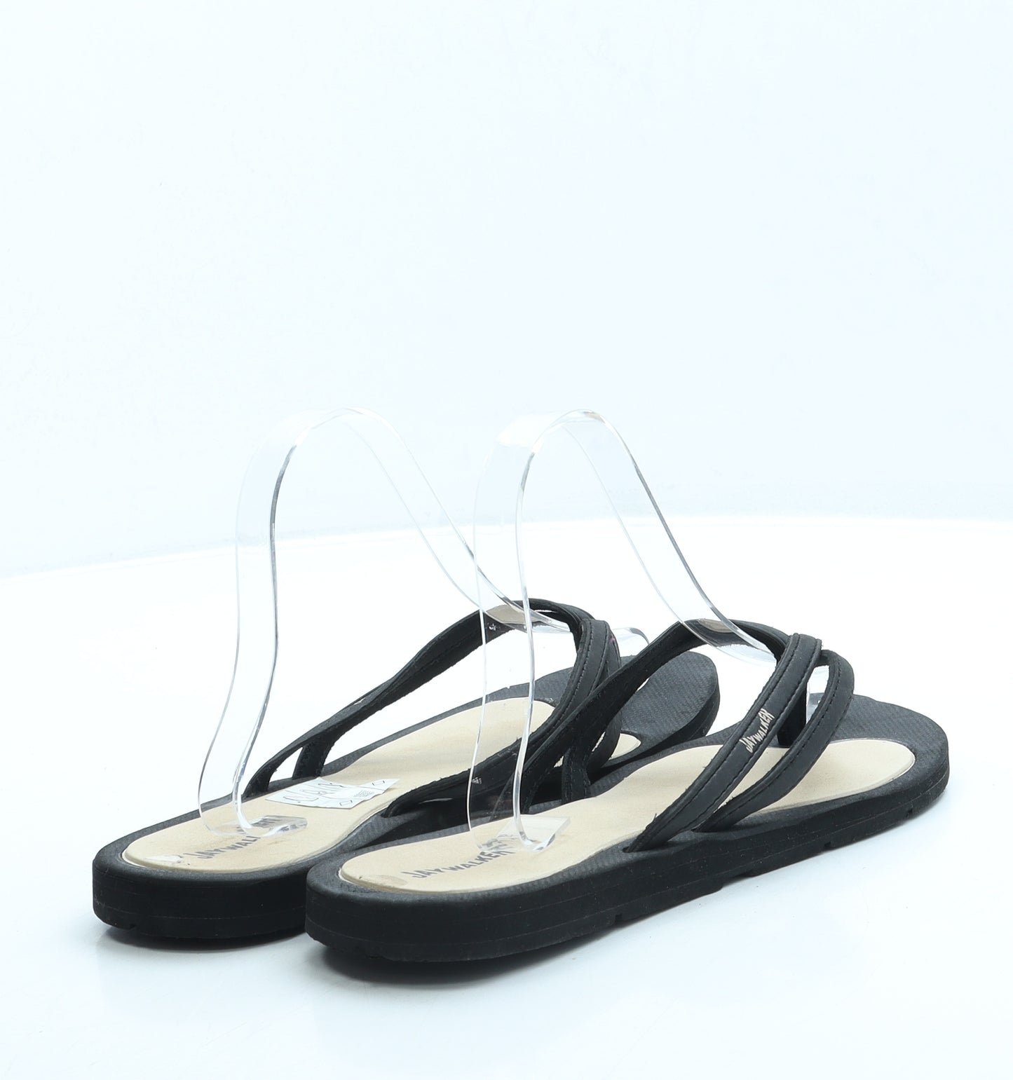 JayWalker Womens Black Rubber Thong Sandal UK 7 41