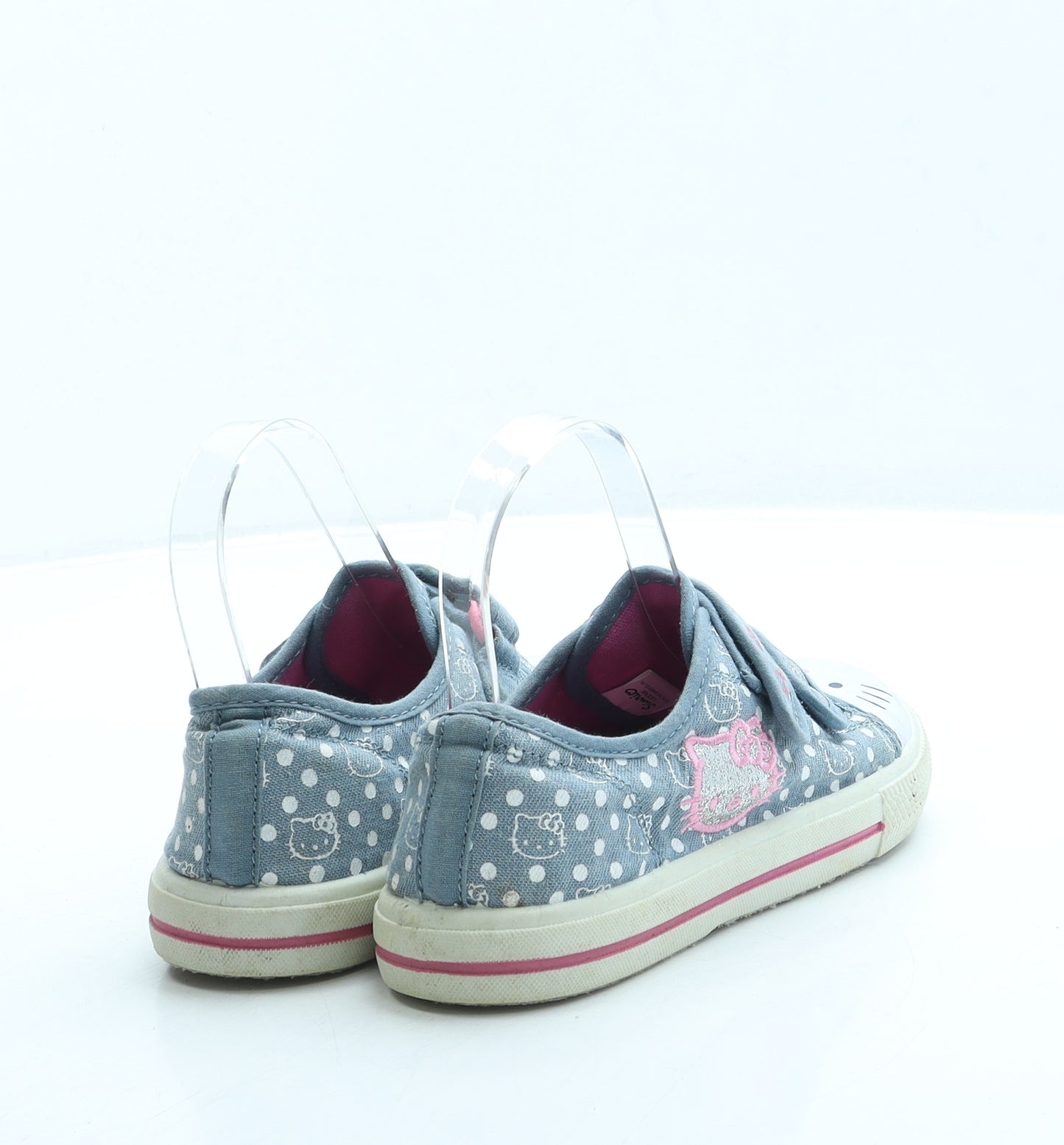 Preworn Girls Blue Polka Dot Polyester Trainer UK 13 - Hello Kitty