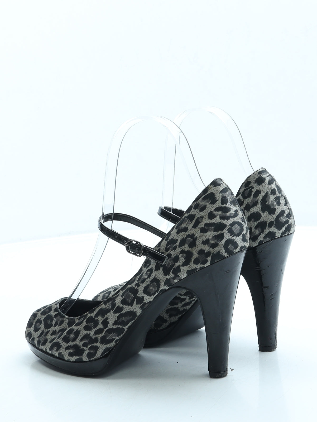 George Womens Grey Animal Print Polyester Court Heel UK 4 37